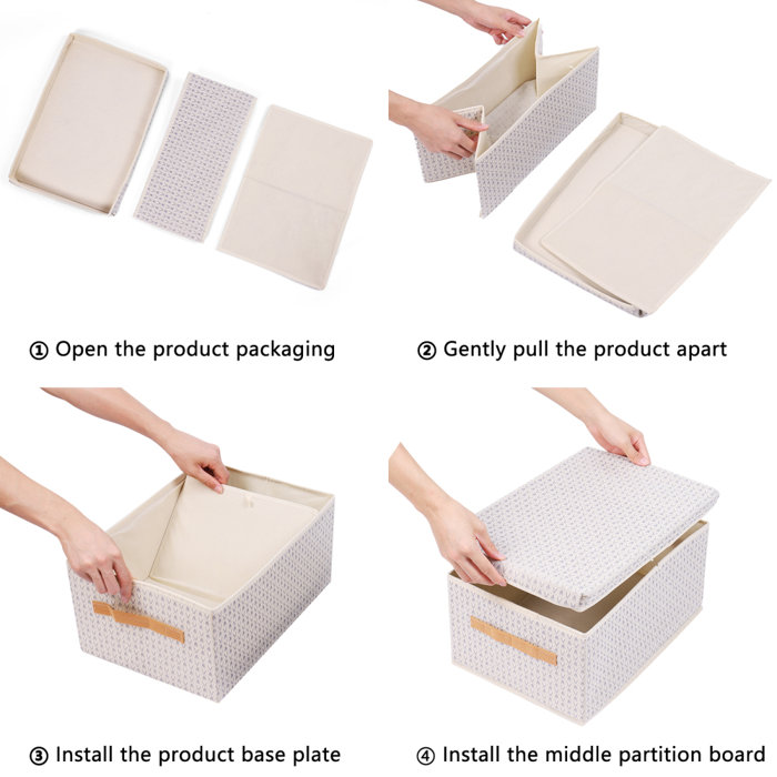 Latitude Run® Fabric Storage Bin Set of 3 Wayfair